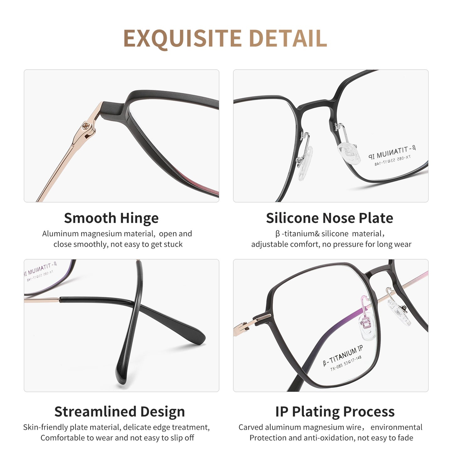 Kusila Aluminum Magnesium Optical Frames Unisex Women Men CUSTOM SHADES SUNGLASSES LOGO 7X-085